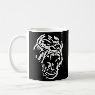 Caneca De Café Angry Gorilla Silverback White Fierback Excelente 