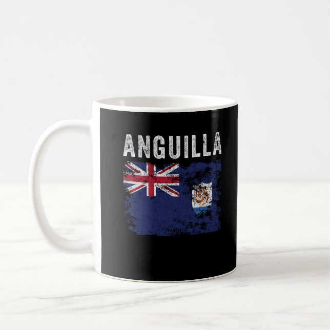 Caneca De Café Anguilla Flag angolano angustiado (Esquerda)