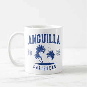 Caneca De Café Anguilla Palmeira Caribenha 1980
