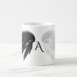 Caneca De Café ÂNGULO ASSIM PRETO + Monograma branco