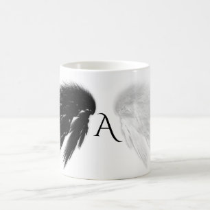Caneca De Café ÂNGULO ASSIM PRETO + Monograma branco