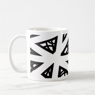Caneca De Café Ângulos em Preto e Branco