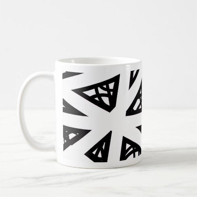 Caneca De Café Ângulos em Preto e Branco (Esquerda)