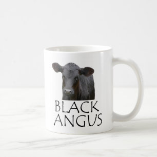 Caneca De Café Angus preto frente e verso