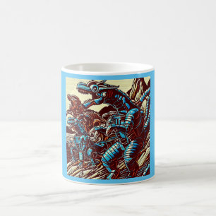 Caneca De Café Animação Fantasy Dinosaur Robots - Corte 3