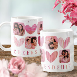 Caneca De Café Animações para a Amizade Corações e Foto Galentina