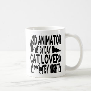 Caneca De Café Animador 3D Ama Gatos