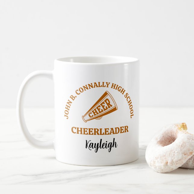 Caneca De Café Animadora de Torcida do Ensino Médio Laranja Perso (Com Donut)