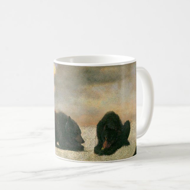 Caneca De Café Animais Antigos, Ursos Pardo por Albert Bierstadt (Frente Esquerda)
