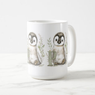 Caneca De Café Animais Bebês Lindos em Aquarela com Letras do Alf