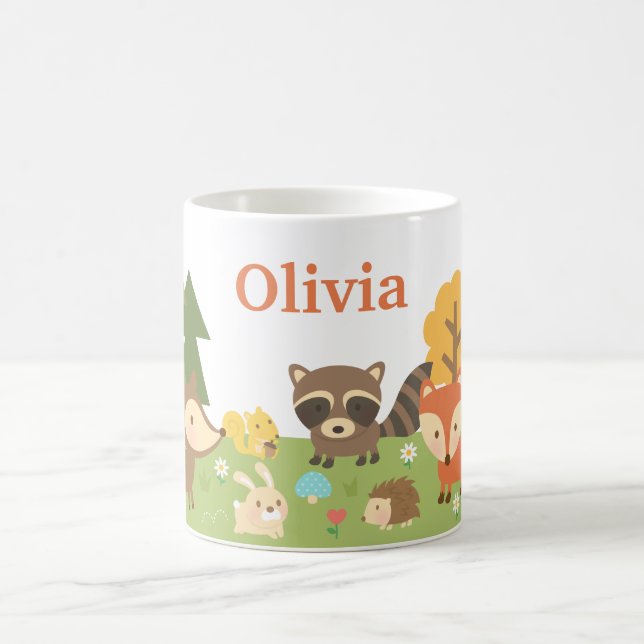 Caneca De Café Animais bonitos e criaturas da floresta da (Centro)