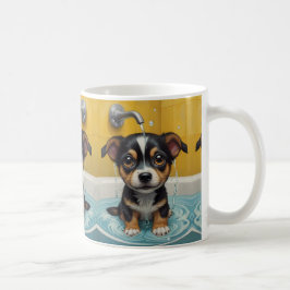Caneca De Café Animais companheiros de banho em uma banheira