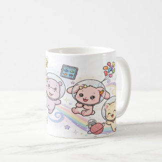 Caneca De Café Animais Cósmicos Amigáveis e Fofos