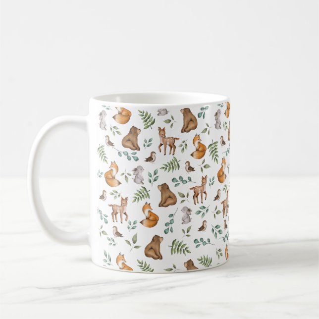 Caneca De Café Animais da Floresta Florestal Imaginosa (Esquerda)