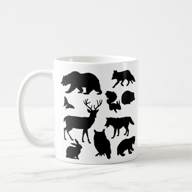 Caneca De Café Animais Da Floresta, Vida Selvagem (Esquerda)