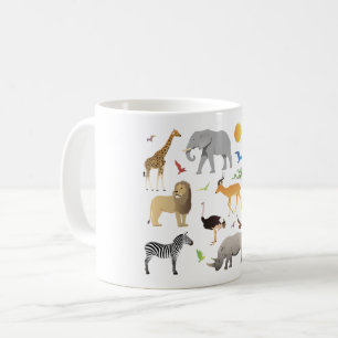 Caneca De Café Animais da Safari Savanna