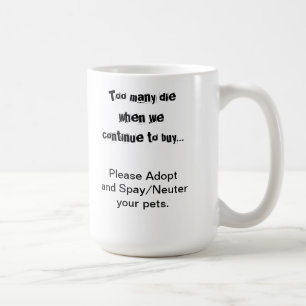 Caneca De Café Animais de Estimação Adote Esterilize/Castre Super