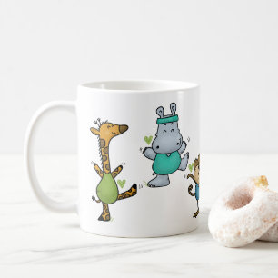 Caneca De Café Animais De Exercício Jungle Gym