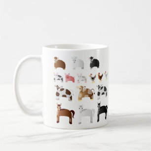 Caneca De Café Animais de fazenda personalizados do divertimento