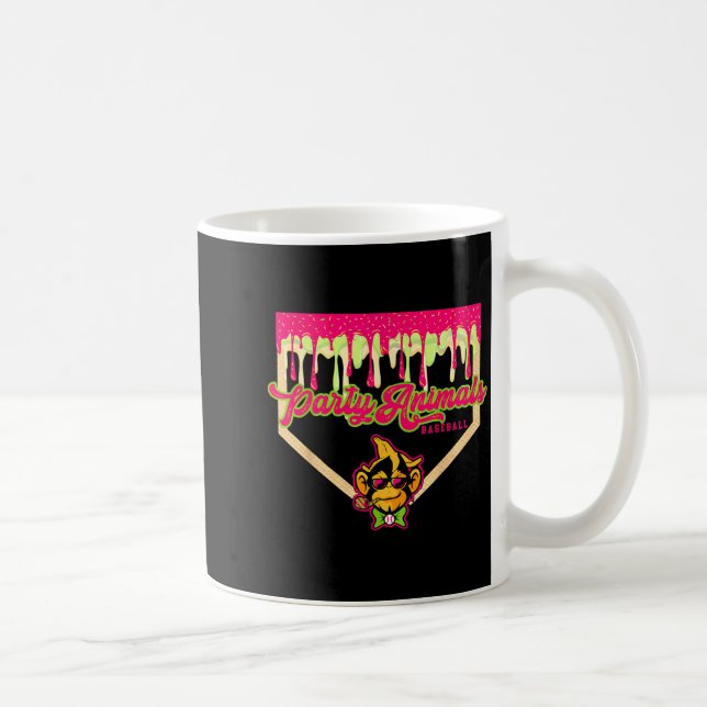 Caneca De Café Animais de festa beisebol prato pingando macaco  (Direita)