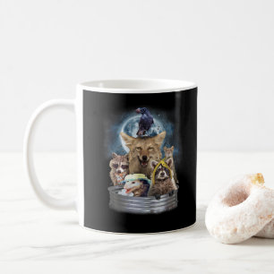 Caneca De Café Animais de Lixo Uivando para a Lua Equipe Divertid