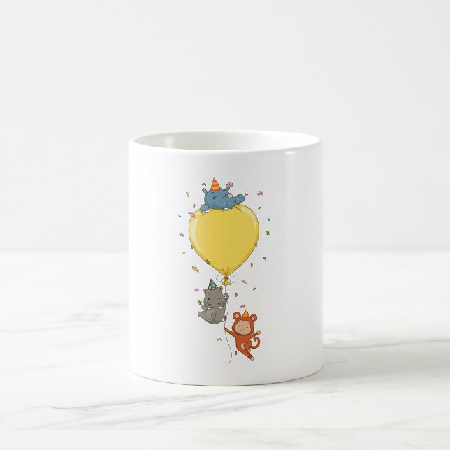 Caneca De Café Animais De Partida Que Possuam Um Balão (Criador carregado)