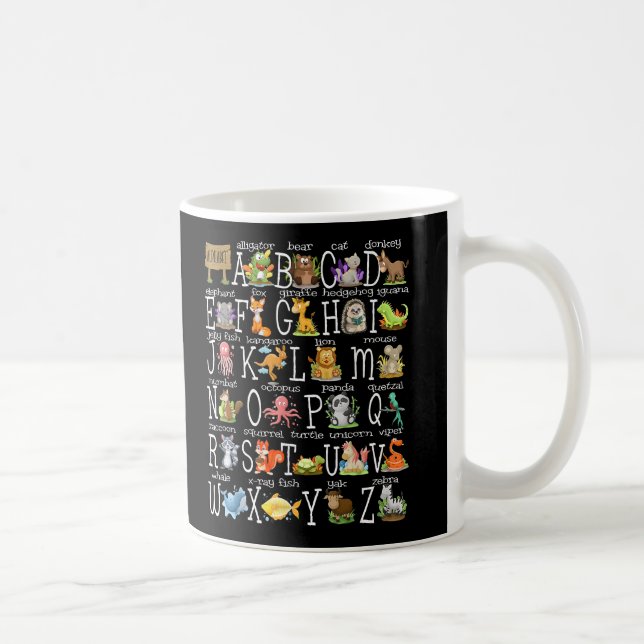 Caneca De Café Animais do Alfabeto Voltam ao jardim pré-escolar d (Direita)