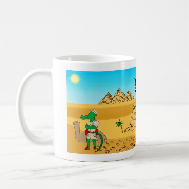 Caneca De Café Animais do Mundo, Egito: Crocodilo & Camelo (Esquerda)