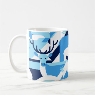Caneca De Café Animais em Árctico, Polar - Padrão de abstrato, ma