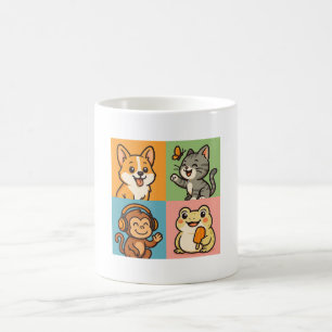 Caneca De Café Animais engraçados e bonitos