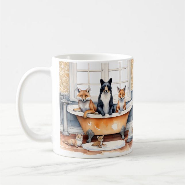 Caneca De Café Animais engraçados no banho (Esquerda)