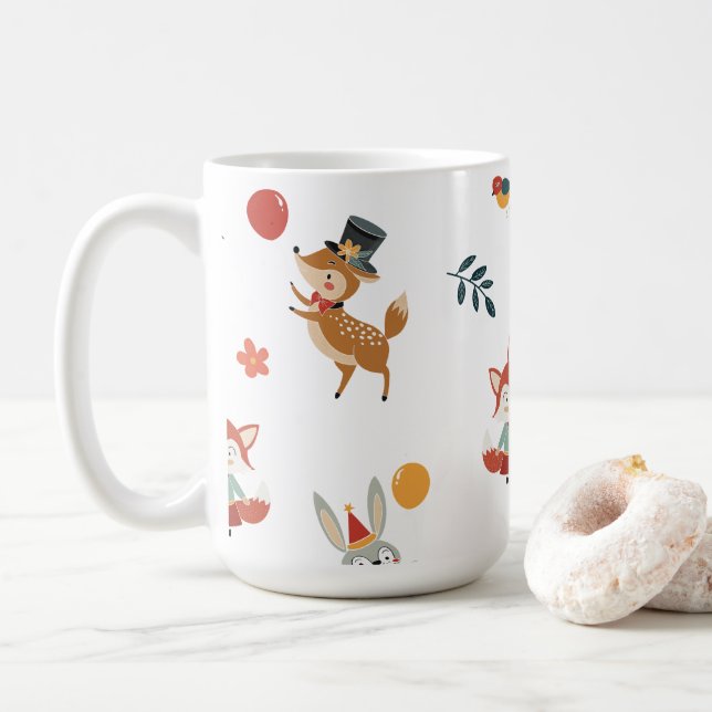 Caneca De Café Animais festivos (Com Donut)