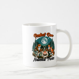 Caneca De Café Animais Fofos Acampando Protejam Nossos Parques Na
