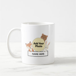Caneca De Café Animais Fofos da Floresta Foto Personalizada Nome 