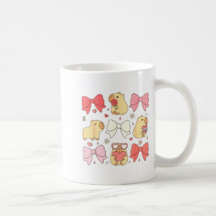 Caneca De Café Animais Kawaii Fofos E Laços Cor-de-Rosa Coquette
