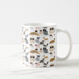 Caneca De Café Animais legal e Engraçados Vestindo óculos escuros