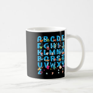 Caneca De Café Animais Marinhos Fofos Alfabeto Divertido Verão Ab