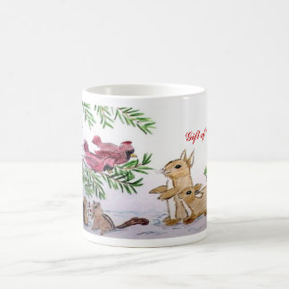 Caneca De Café animais no Natal da neve