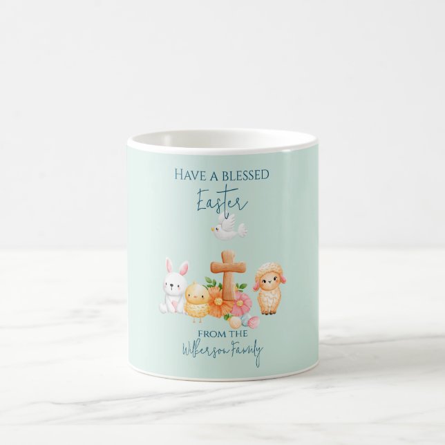 Caneca De Café Animais Religiosos de Páscoa Fofos (Centro)