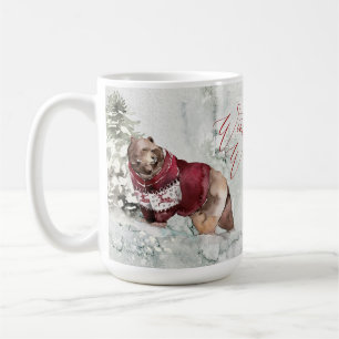 Caneca De Café Animais Russos da Terra Maravilha de inverno na ne