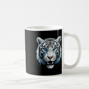 Caneca De Café Animais Selvagens Selvagens De Olhos Azuis Brancos