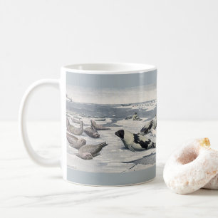 Caneca De Café Animais Selvagens Vintage, Focas do Porto no Ártic
