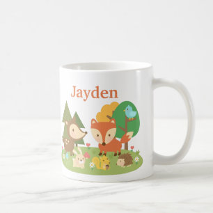 Caneca De Café Animal da Floresta Colorido Fofo Para Crianças