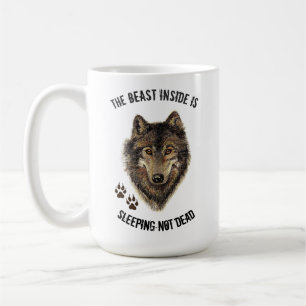 Caneca De Café Animal de lobo de citação de besta inspirador, m