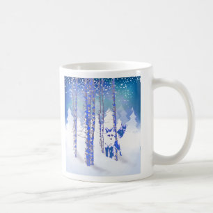 Caneca De Café Animal do Fox da floresta da neve do inverno
