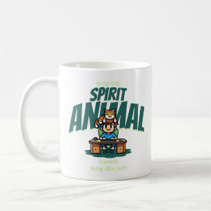 Caneca De Café Animal Espiritual Gato Fofo Arte Divertida