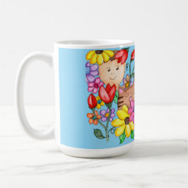 Caneca De Café Animal Friends Among the Flowers