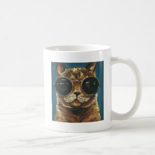Caneca De Café Animal  Gatinho De Óculos De Sol