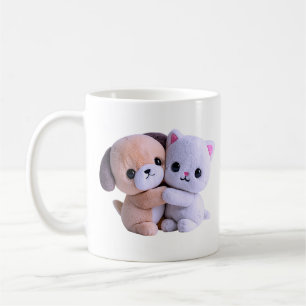 Caneca De Café Animal Kawaii de Pelúcia Abraço Pastel