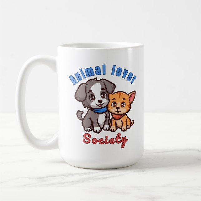 Caneca De Café Animal lover society for animal lover  (Esquerda)